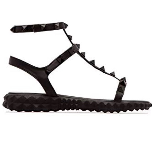 black spike sandals